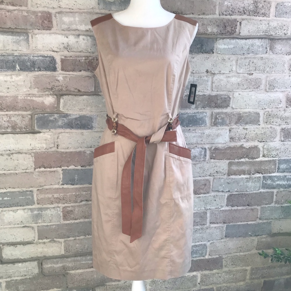 SALE Ellen Tracy Dress Preppy Belted Shift Size 10 - Picture 4 of 9